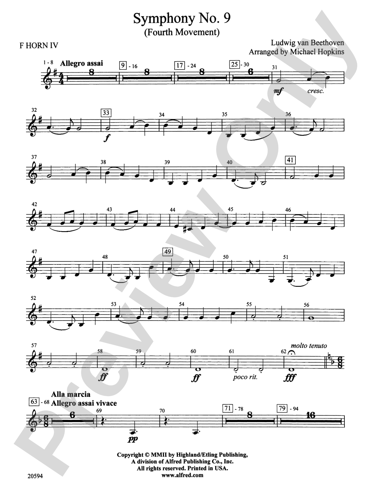 Symphony No. 9 (Fourth Movement): 4th F Horn
