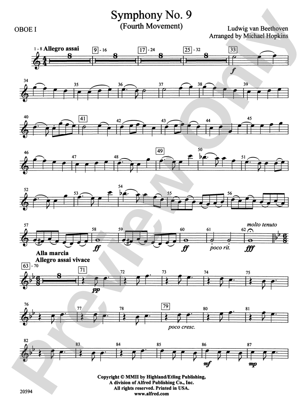 Symphony No. 9 (Fourth Movement): Oboe