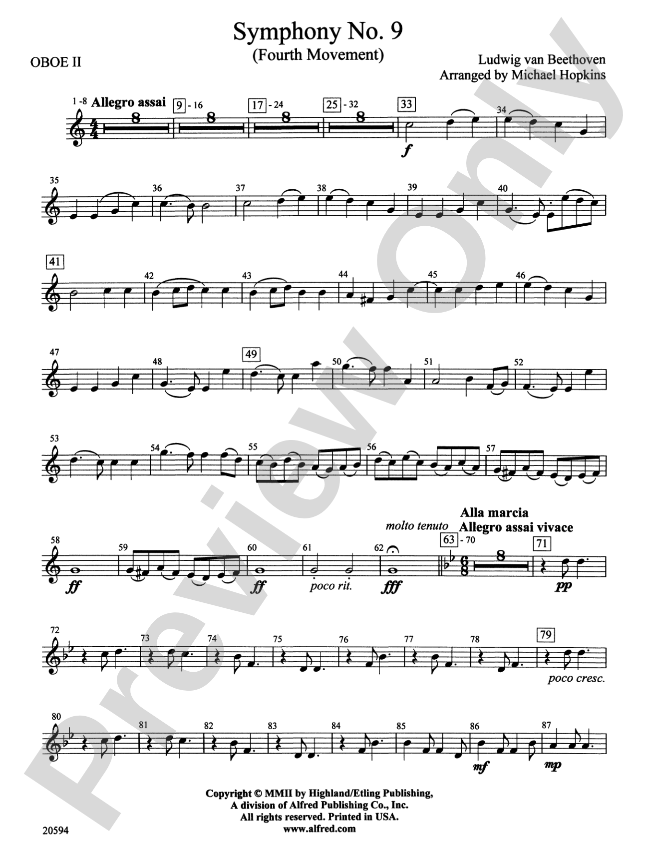 Symphony No. 9 (Fourth Movement): 2nd Oboe