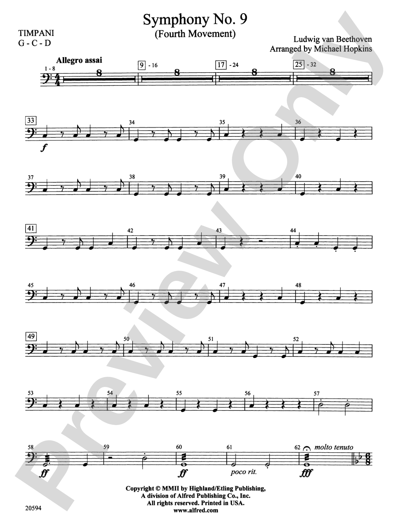 Symphony No. 9 (Fourth Movement): Timpani