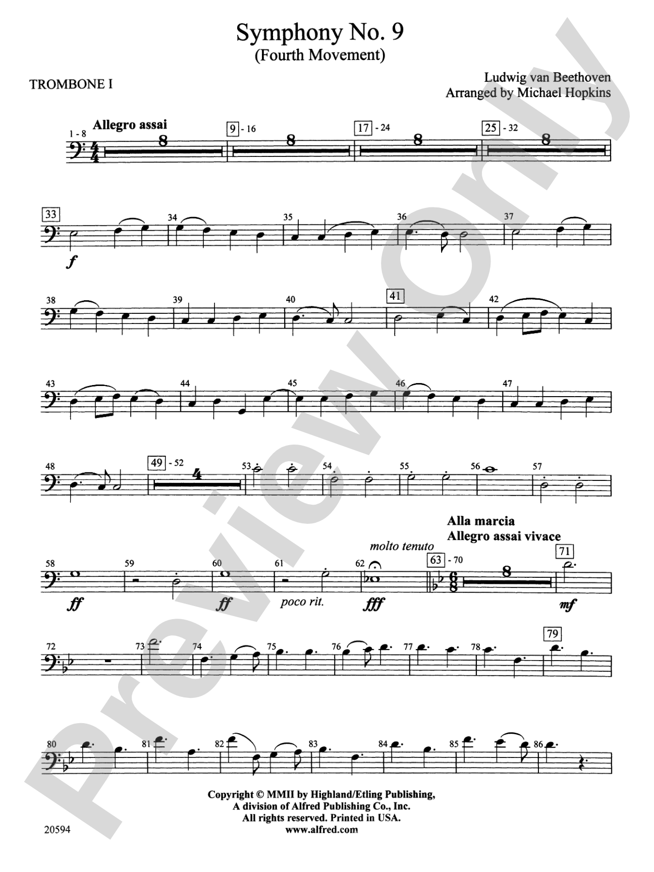 Symphony No. 9 (Fourth Movement): 1st Trombone
