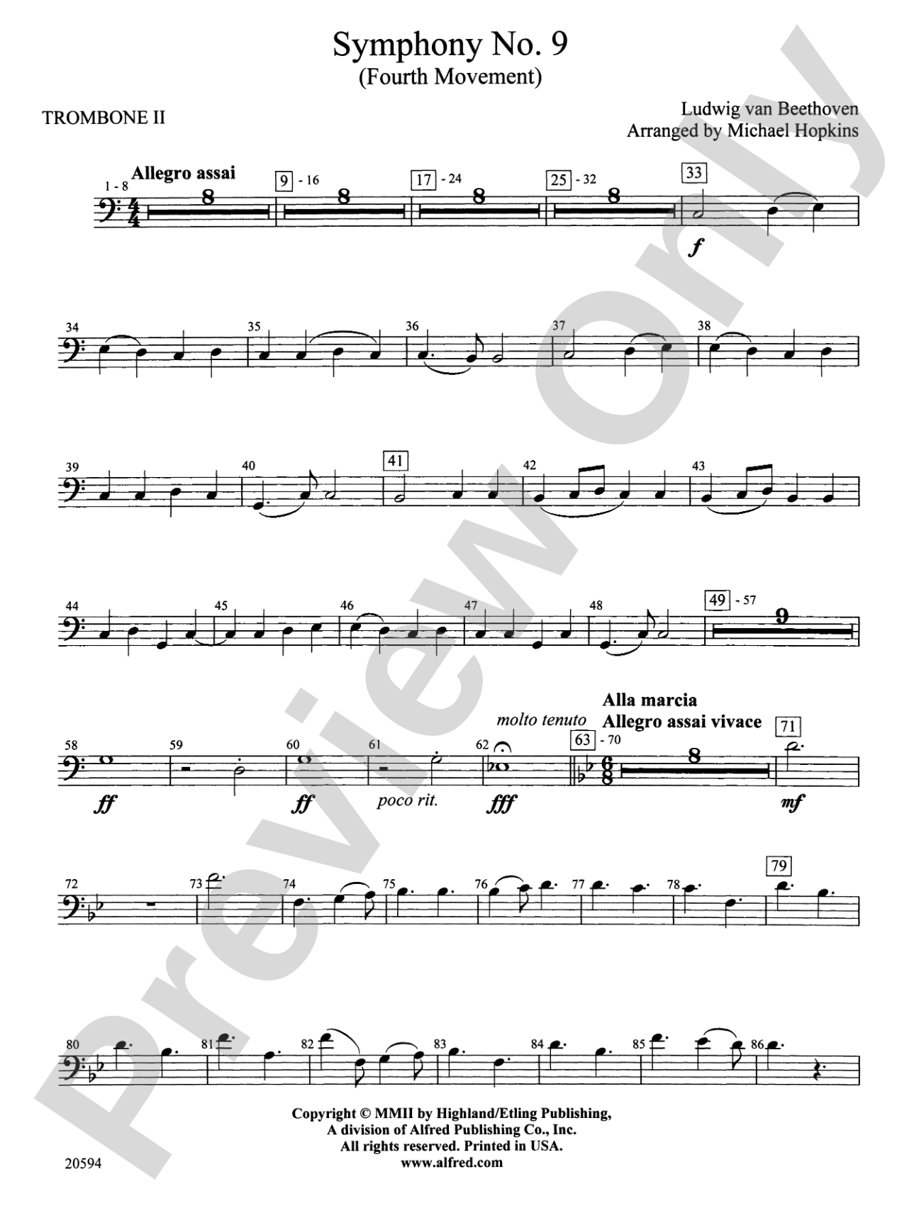 Symphony No. 9 (Fourth Movement): 2nd Trombone