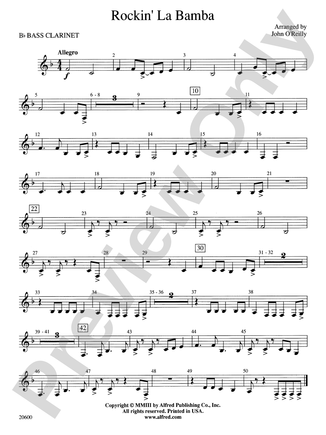 Rockin' La Bamba: B-flat Bass Clarinet
