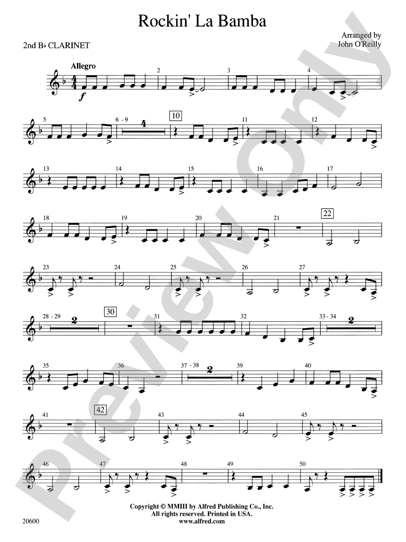 Rockin' La Bamba: 2nd B-flat Clarinet