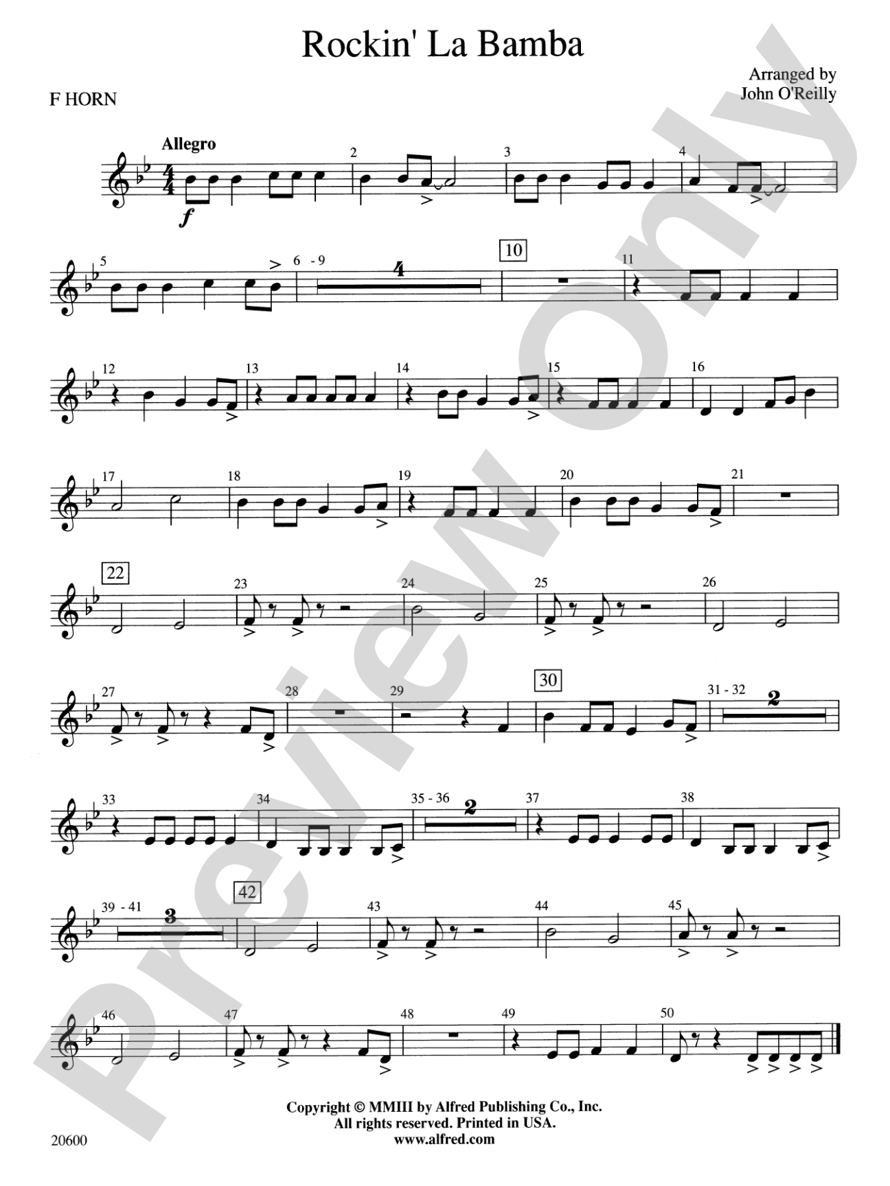 Rockin' La Bamba: 1st F Horn