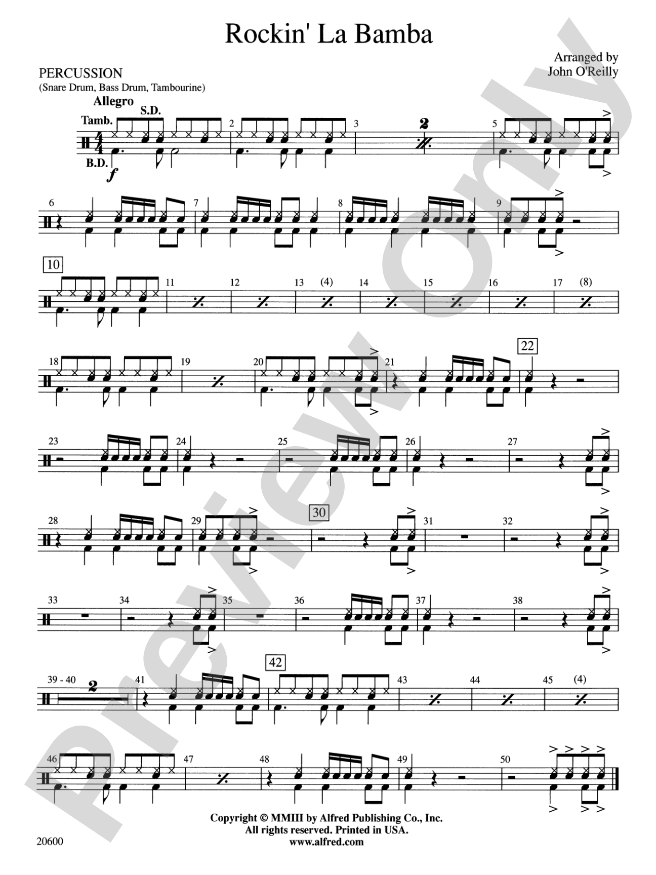 Rockin' La Bamba: 1st Percussion