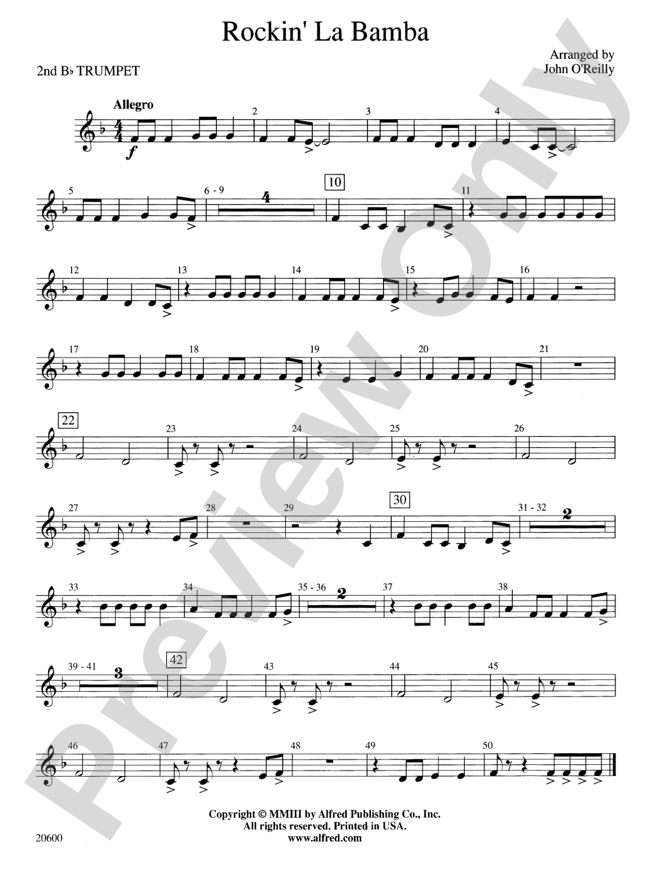 Rockin' La Bamba: 2nd B-flat Trumpet
