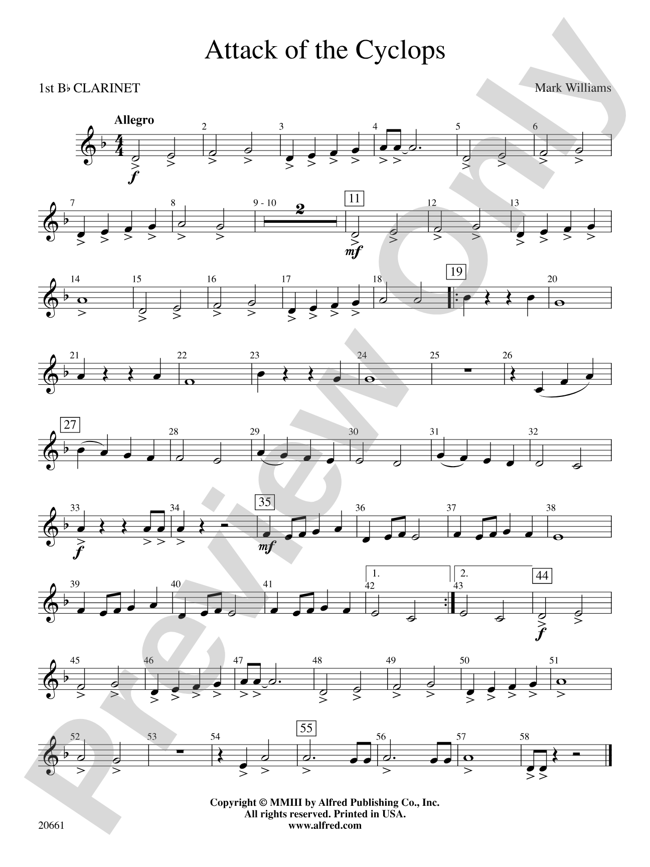 Attack of the Cyclops: 1st B-flat Clarinet