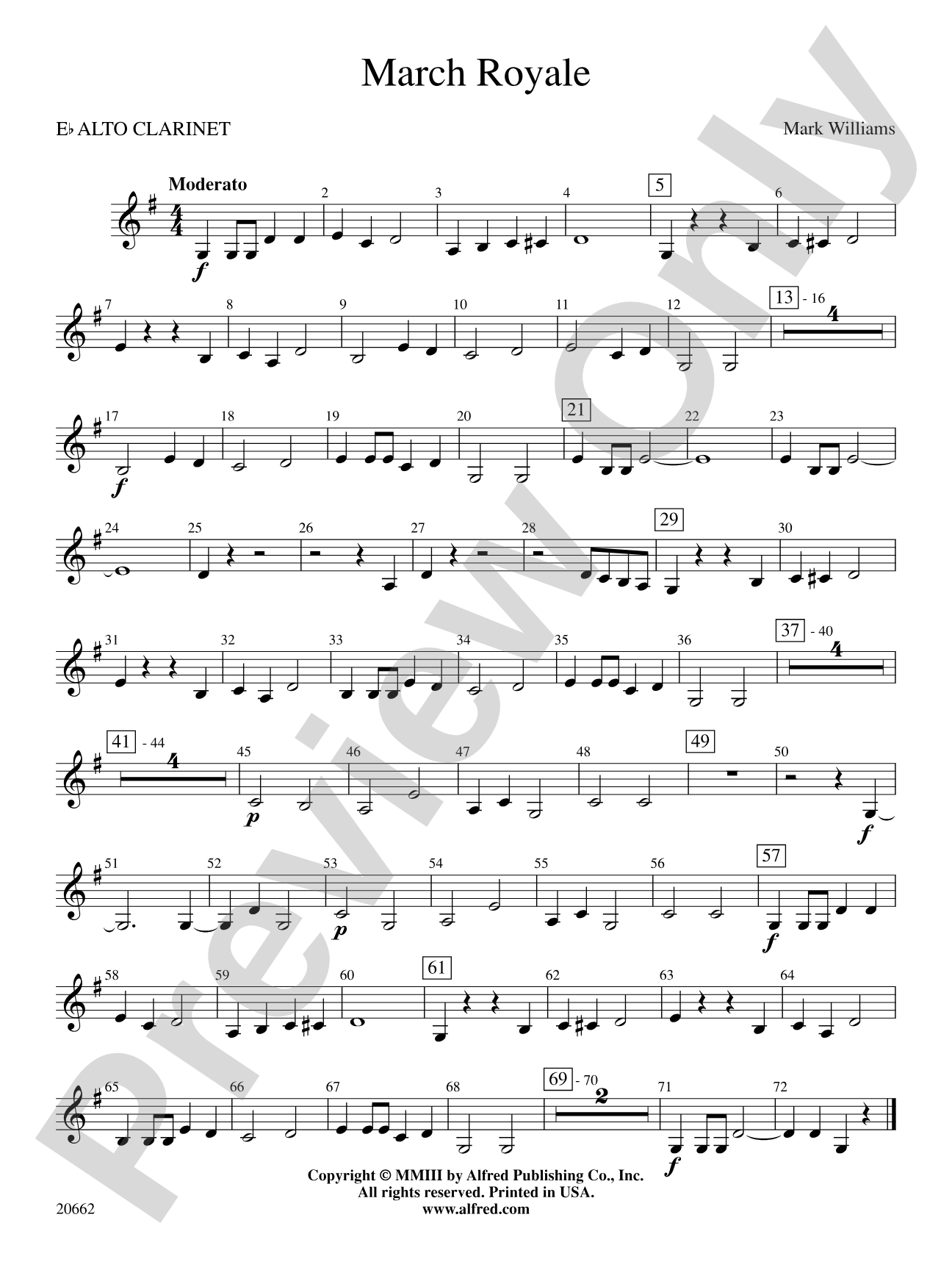 March Royale: E-flat Alto Clarinet
