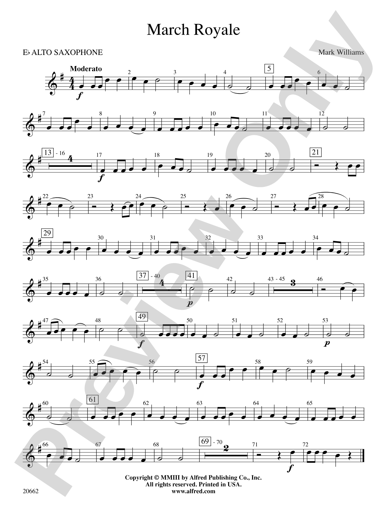 March Royale: E-flat Alto Saxophone