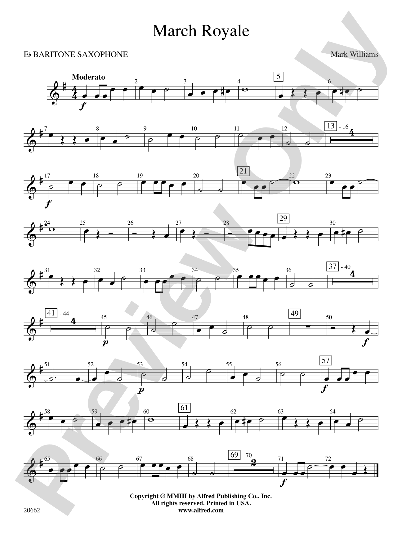 March Royale: E-flat Baritone Saxophone