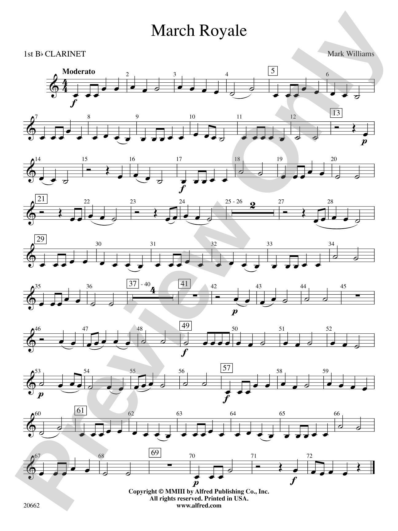 March Royale: 1st B-flat Clarinet