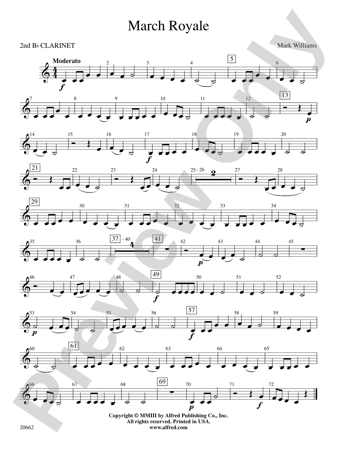 March Royale: 2nd B-flat Clarinet