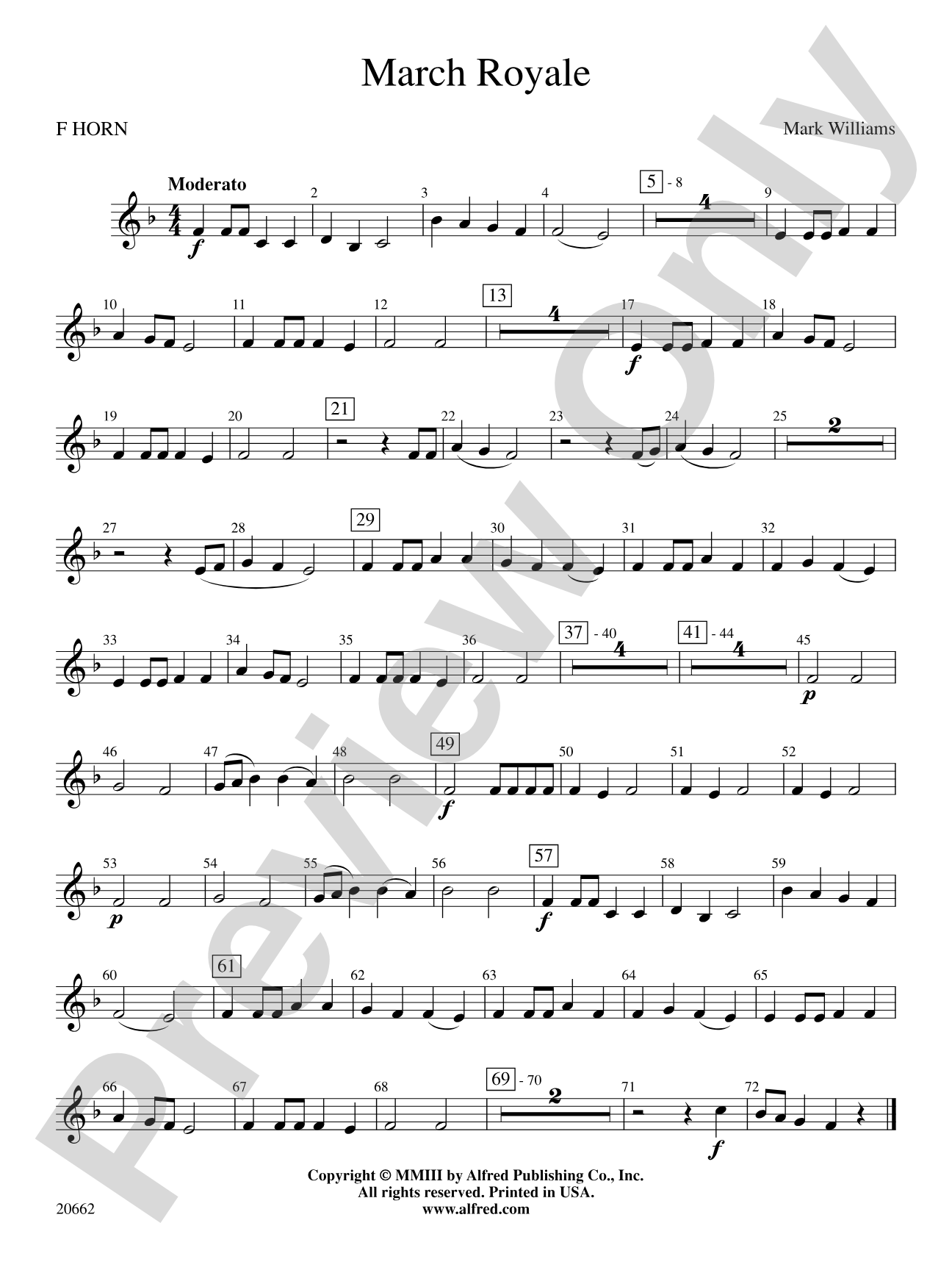 March Royale: 1st F Horn