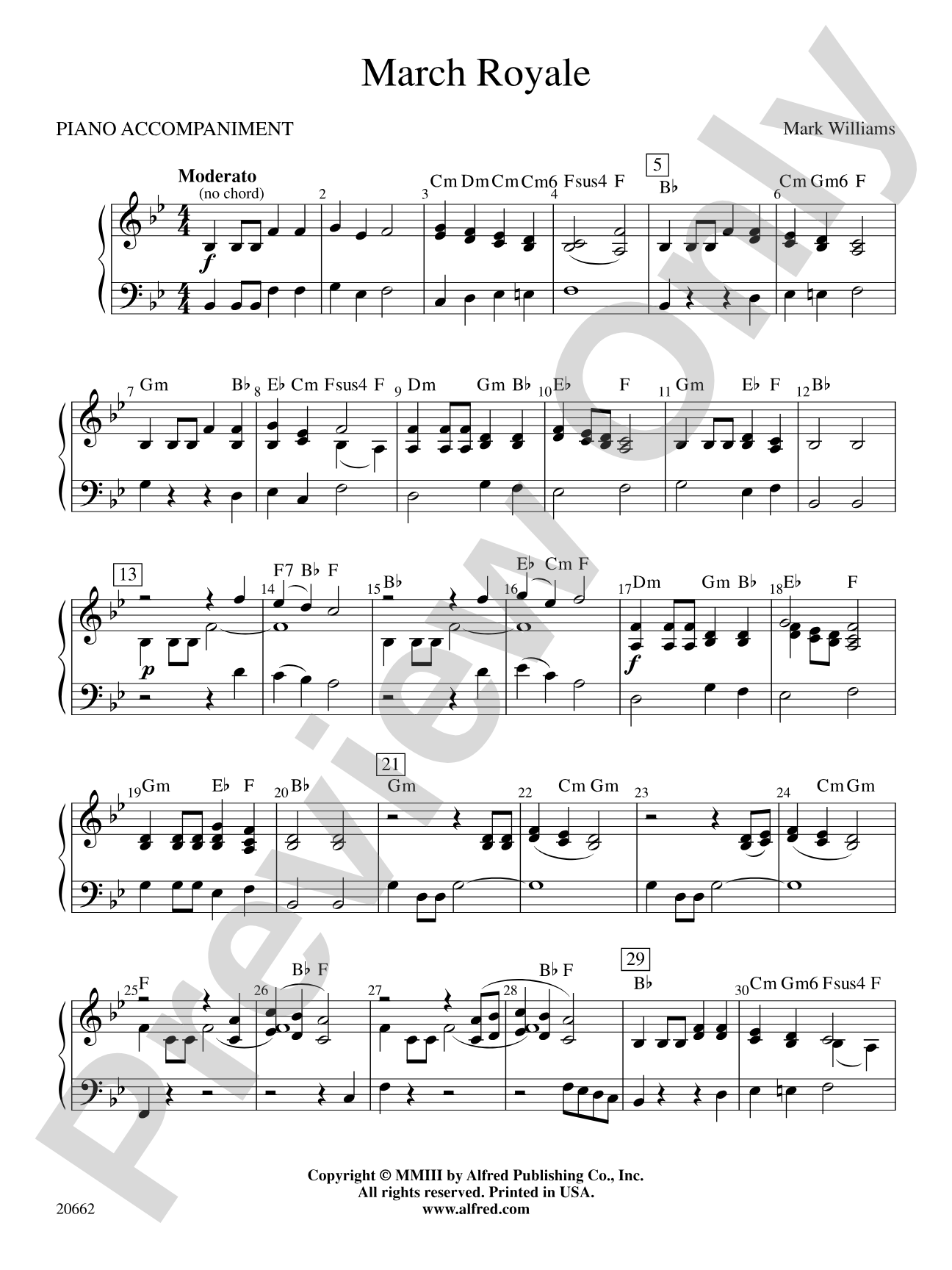 March Royale: Piano Accompaniment