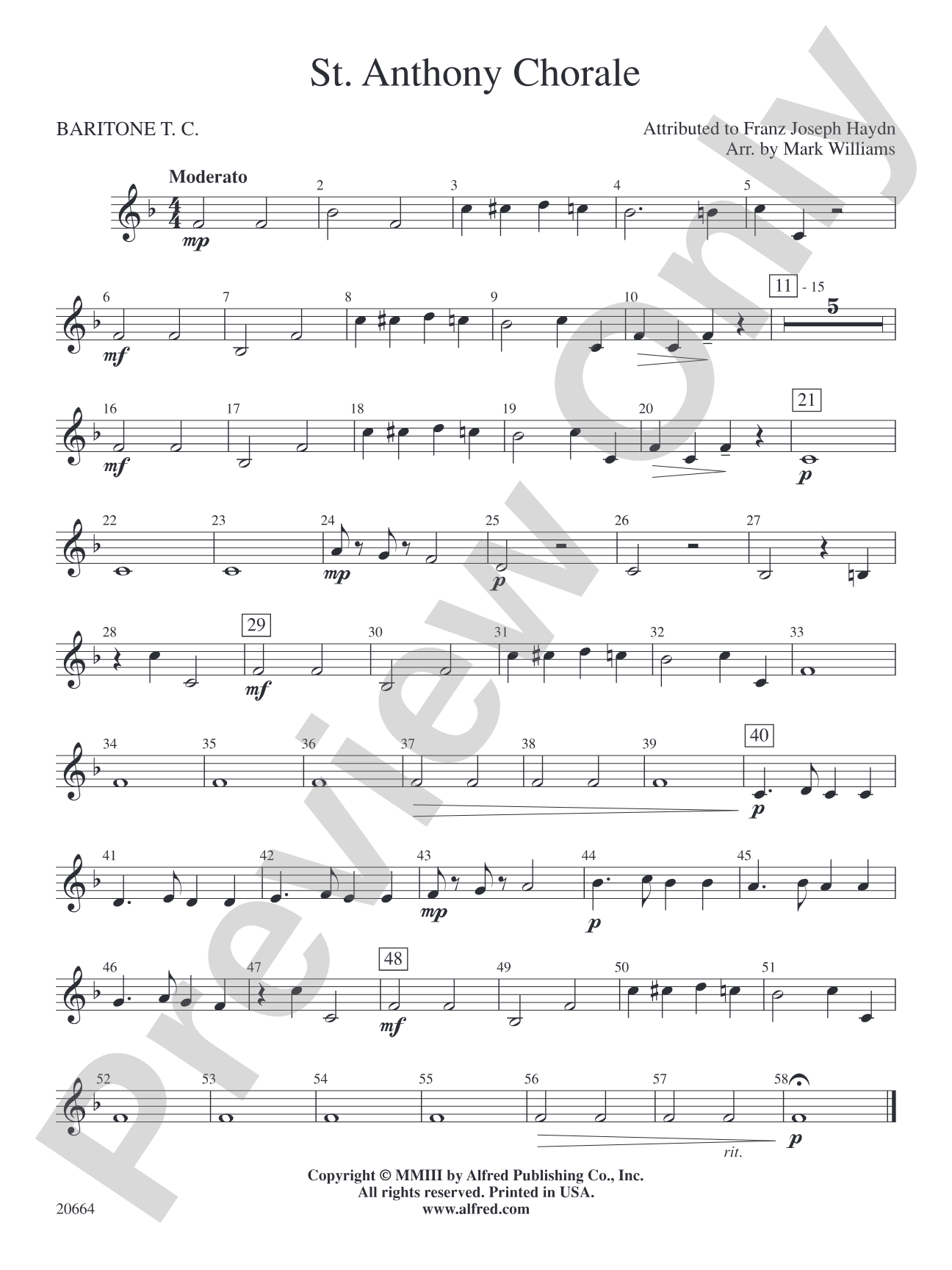 St. Anthony Chorale: Baritone T.C.