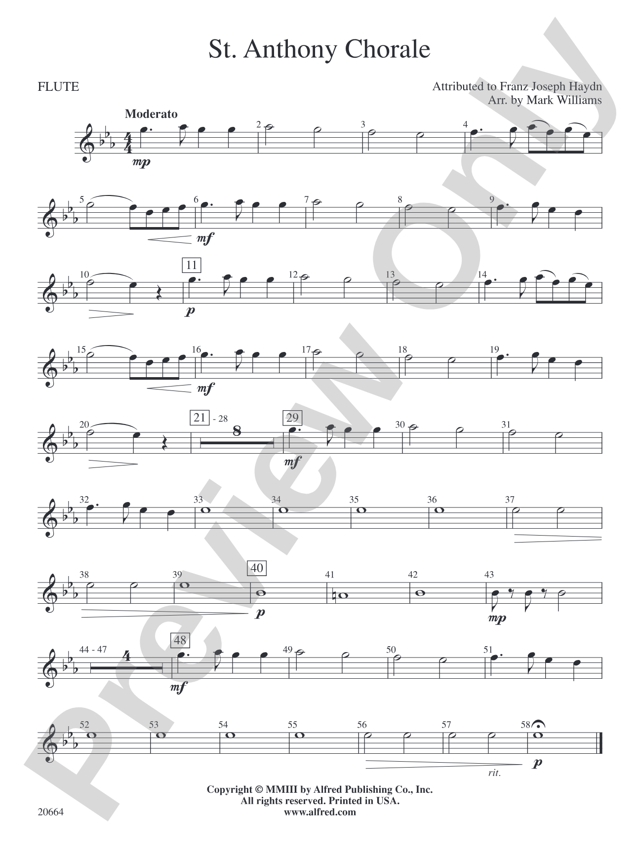 St. Anthony Chorale: Flute