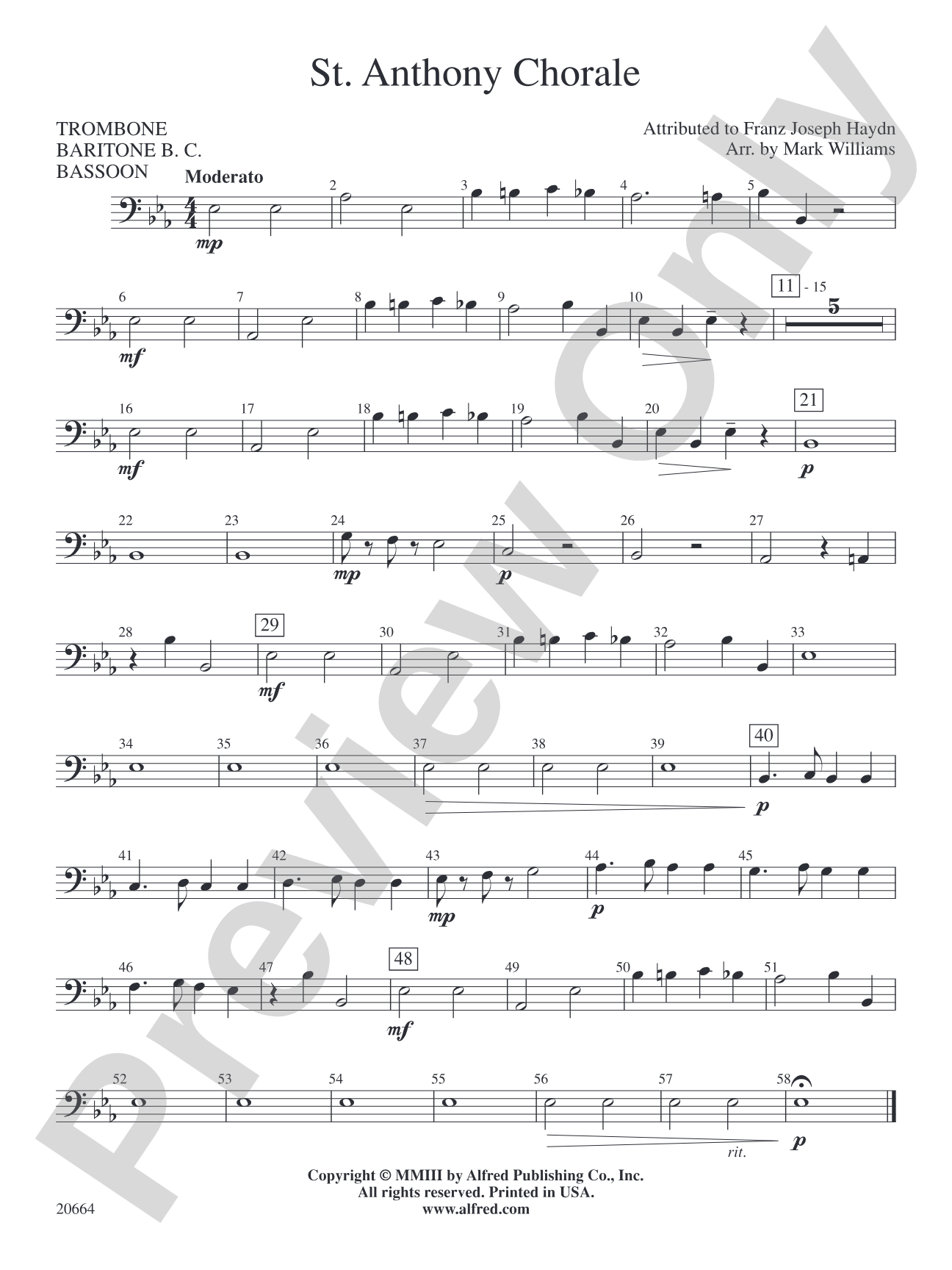 St. Anthony Chorale: 1st Trombone
