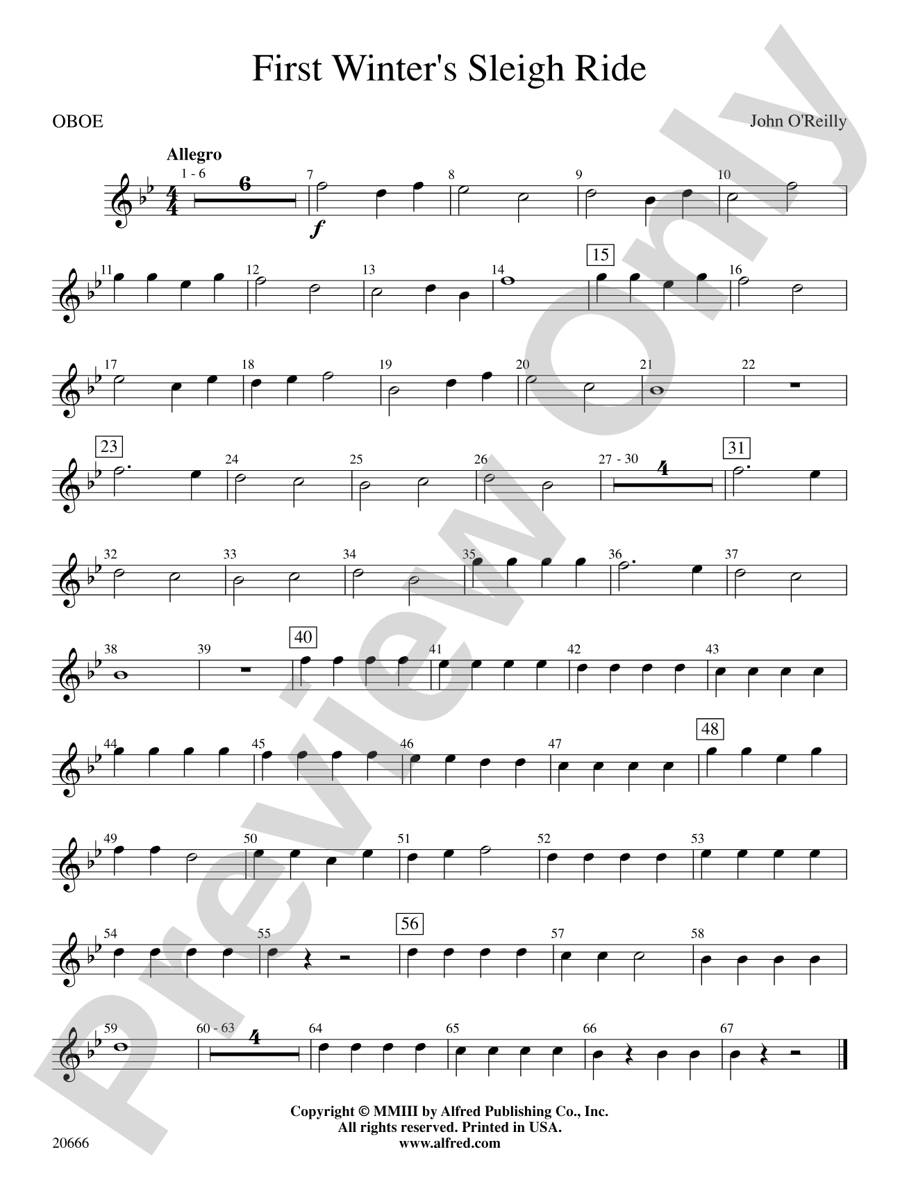 First Winter's Sleigh Ride: Oboe