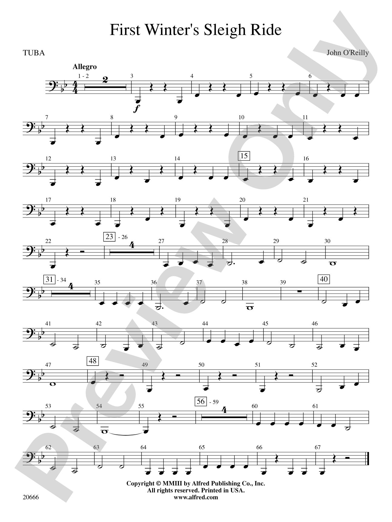 First Winter's Sleigh Ride: Tuba