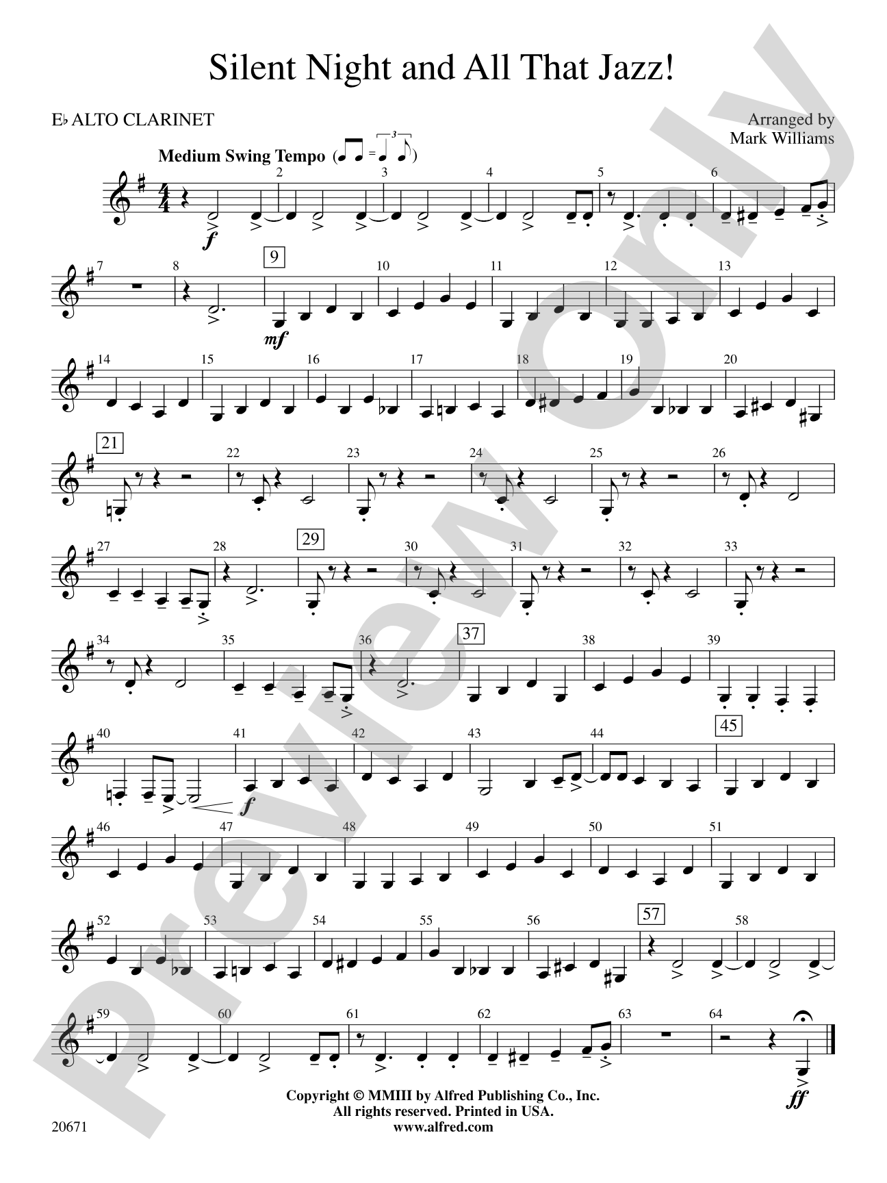 Silent Night & All That Jazz!: E-flat Alto Clarinet