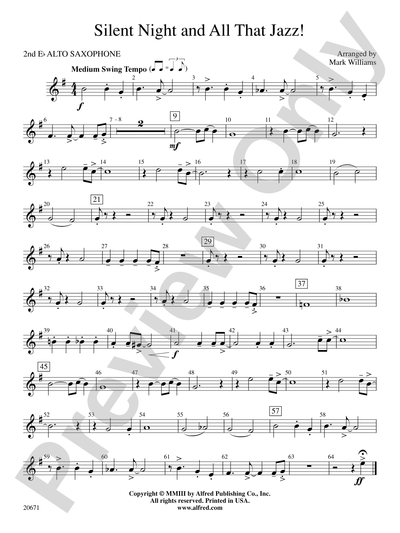 Silent Night & All That Jazz!: 2nd E-flat Alto Saxophone