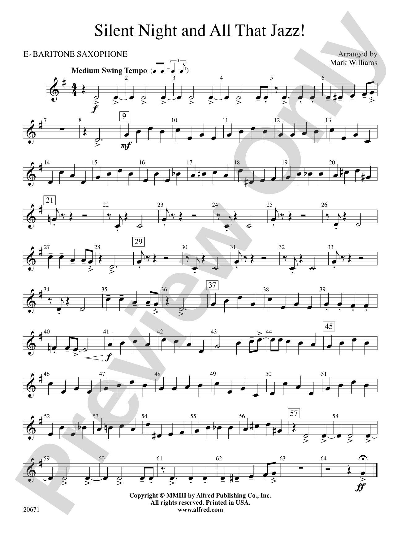 Silent Night & All That Jazz!: E-flat Baritone Saxophone