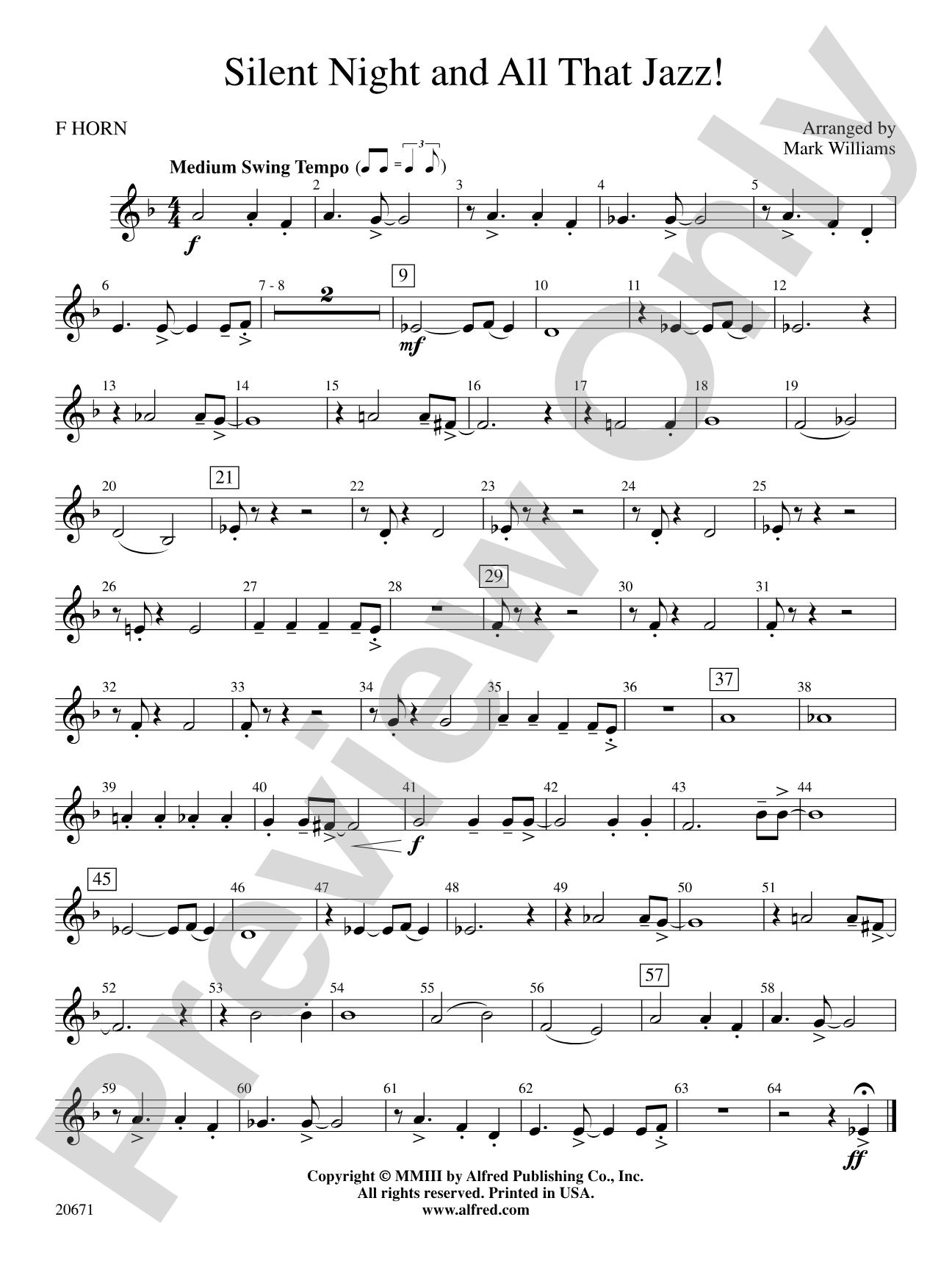 Silent Night & All That Jazz!: 1st F Horn