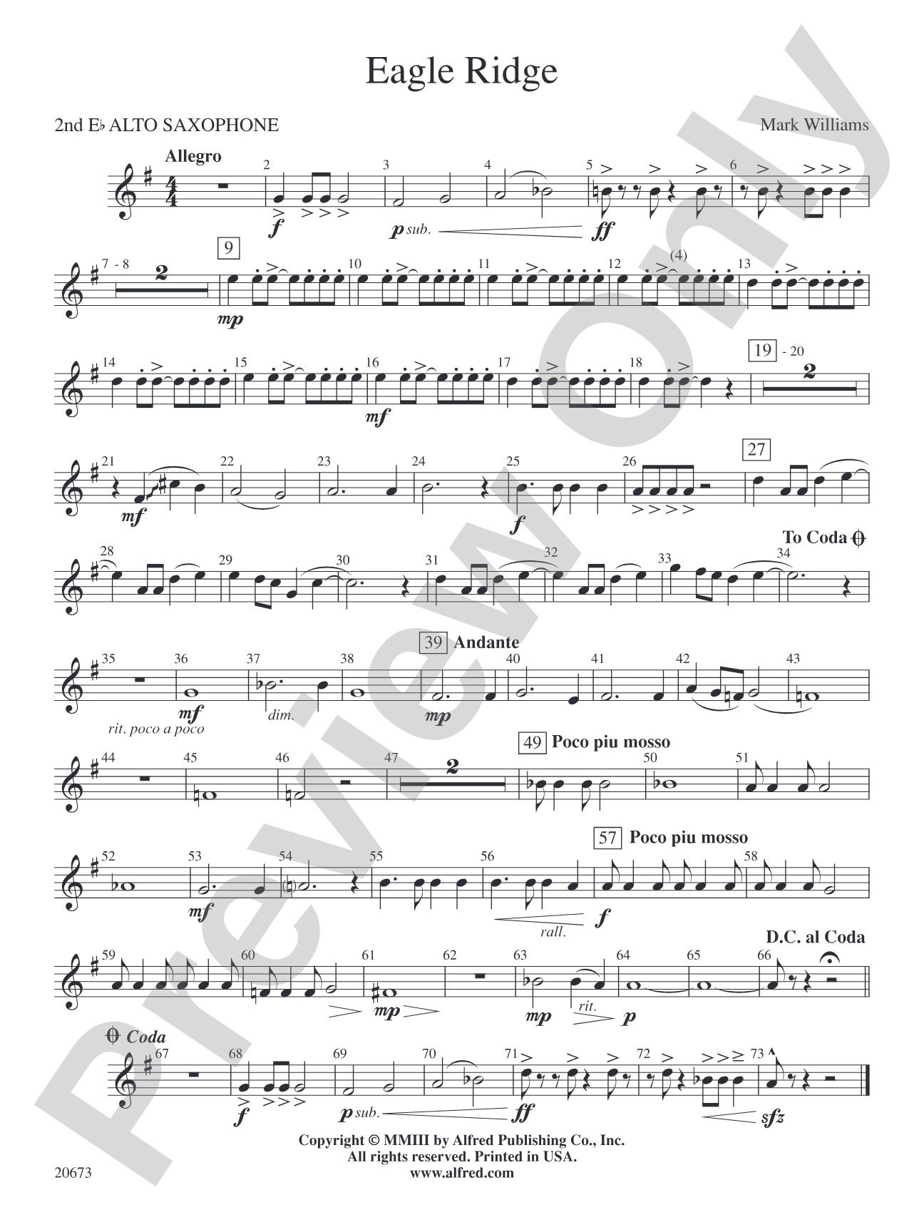 Eagle Ridge: 2nd E-flat Alto Saxophone