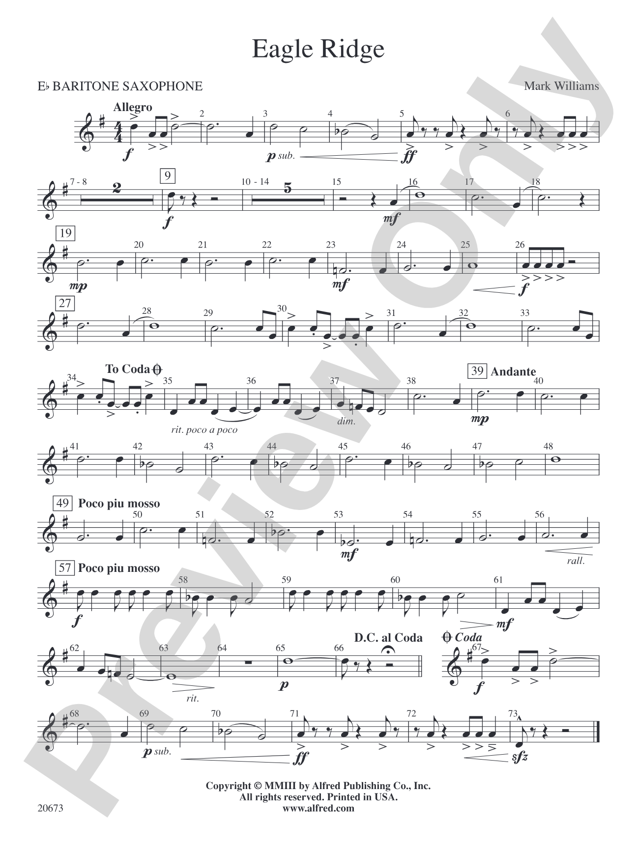 Eagle Ridge: E-flat Baritone Saxophone