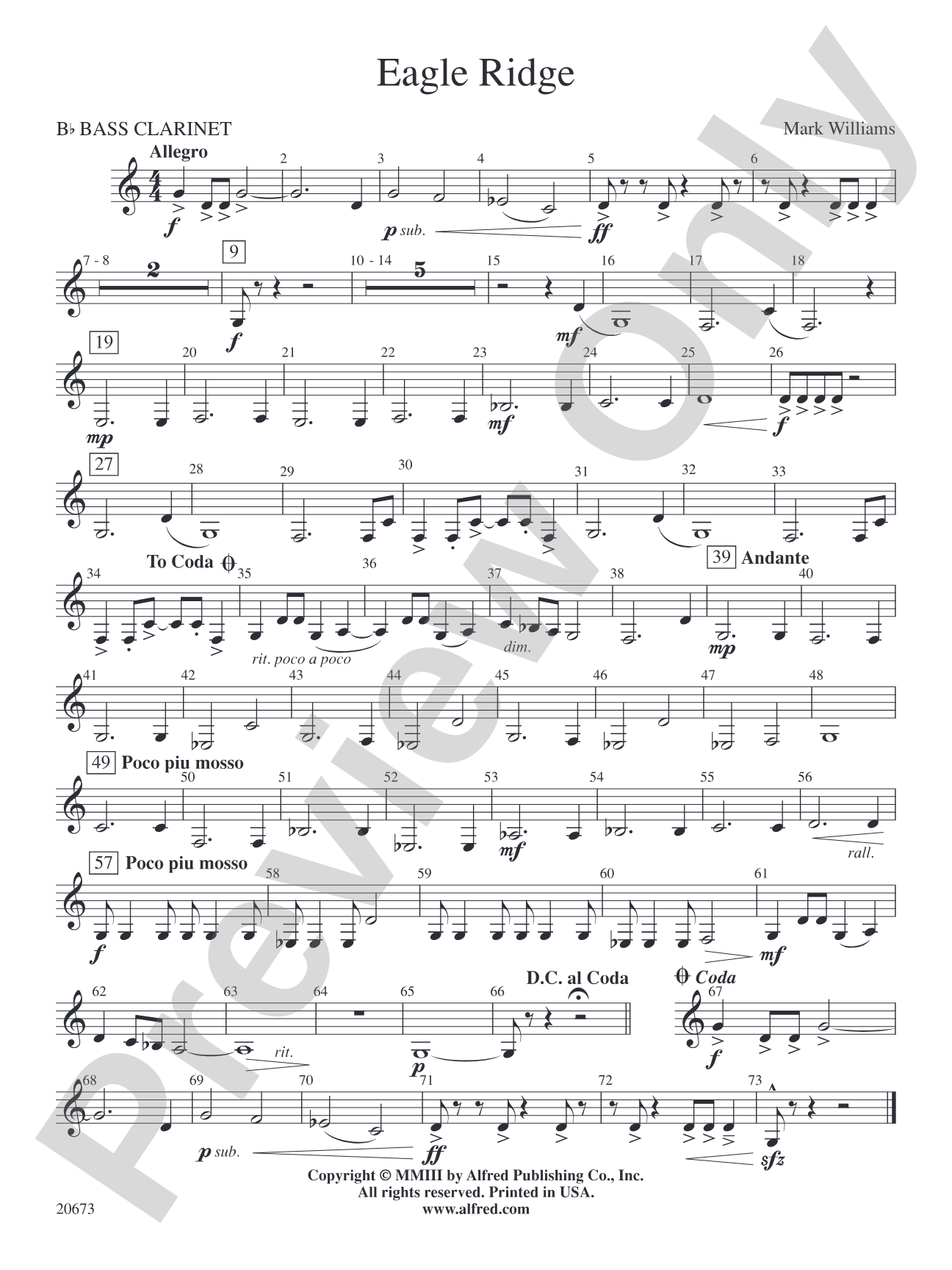 Eagle Ridge: B-flat Bass Clarinet