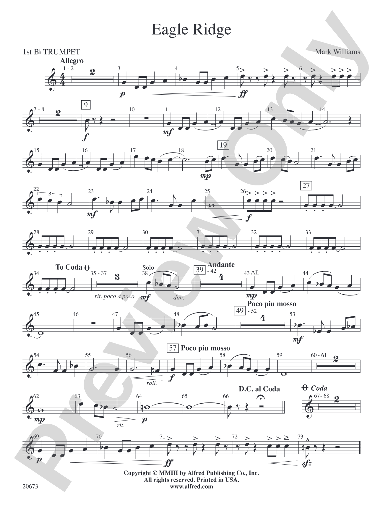 Eagle Ridge: 1st B-flat Trumpet