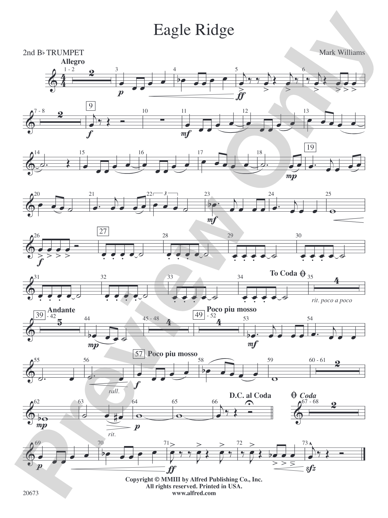 Eagle Ridge: 2nd B-flat Trumpet