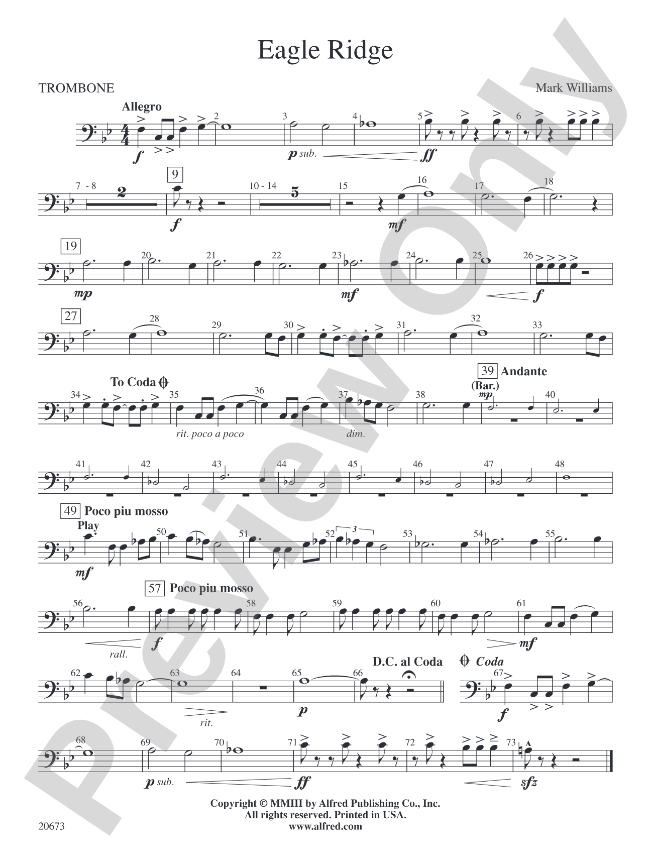 Eagle Ridge: 1st Trombone