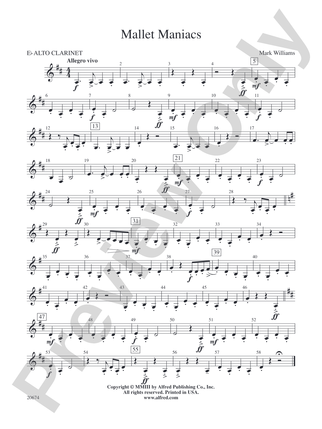 Mallet Maniacs: E-flat Alto Clarinet