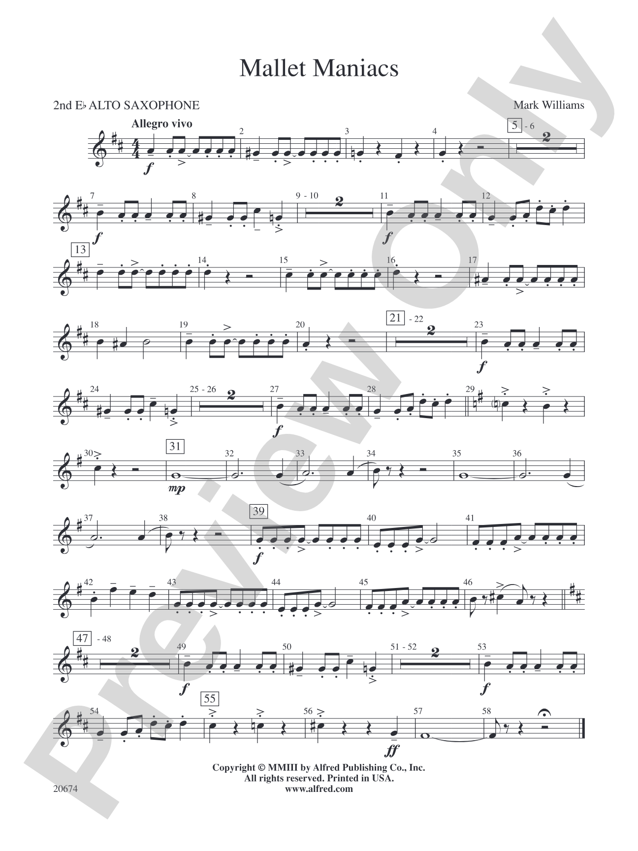 Mallet Maniacs: 2nd E-flat Alto Saxophone