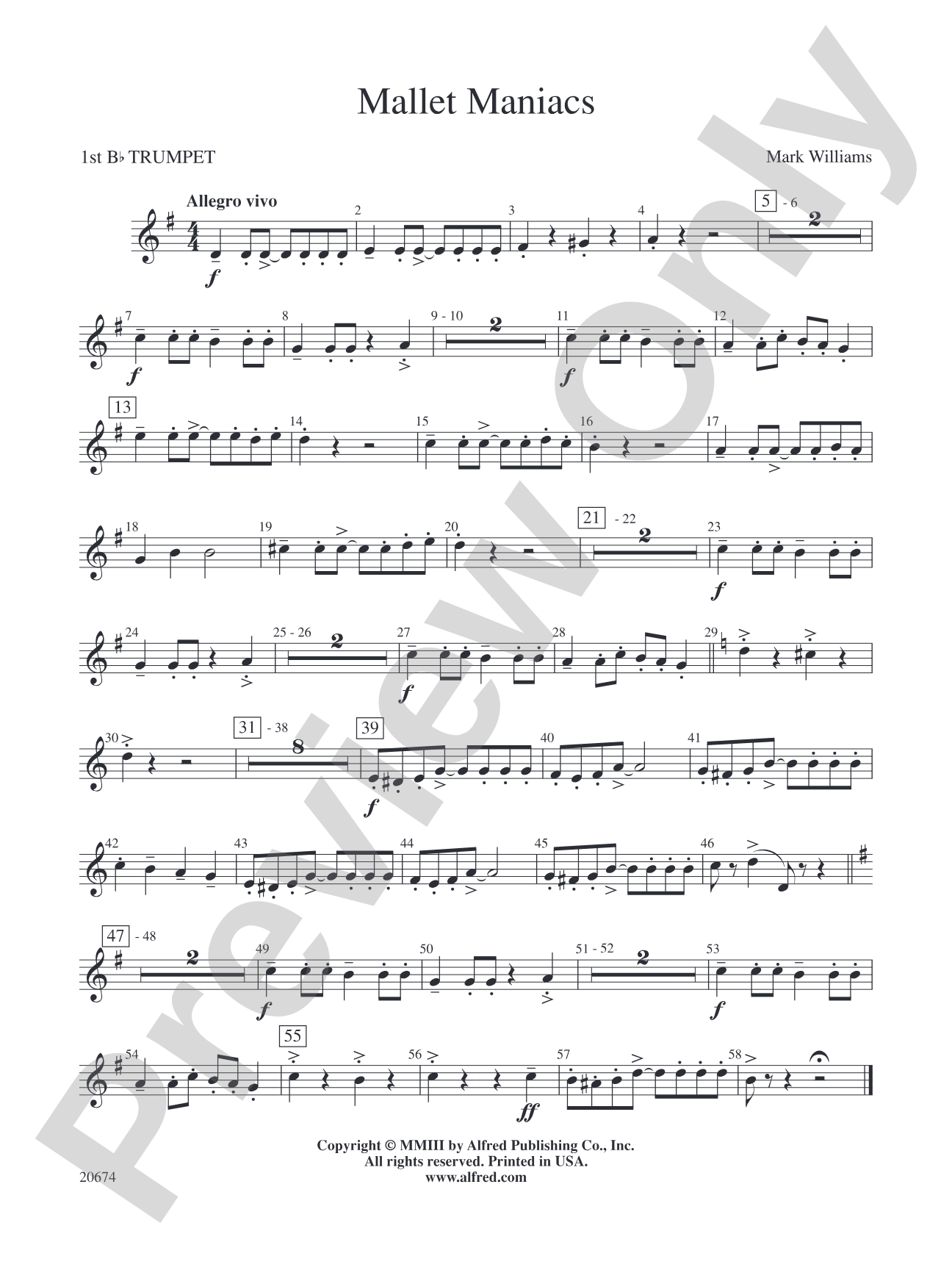 Mallet Maniacs: 1st B-flat Trumpet
