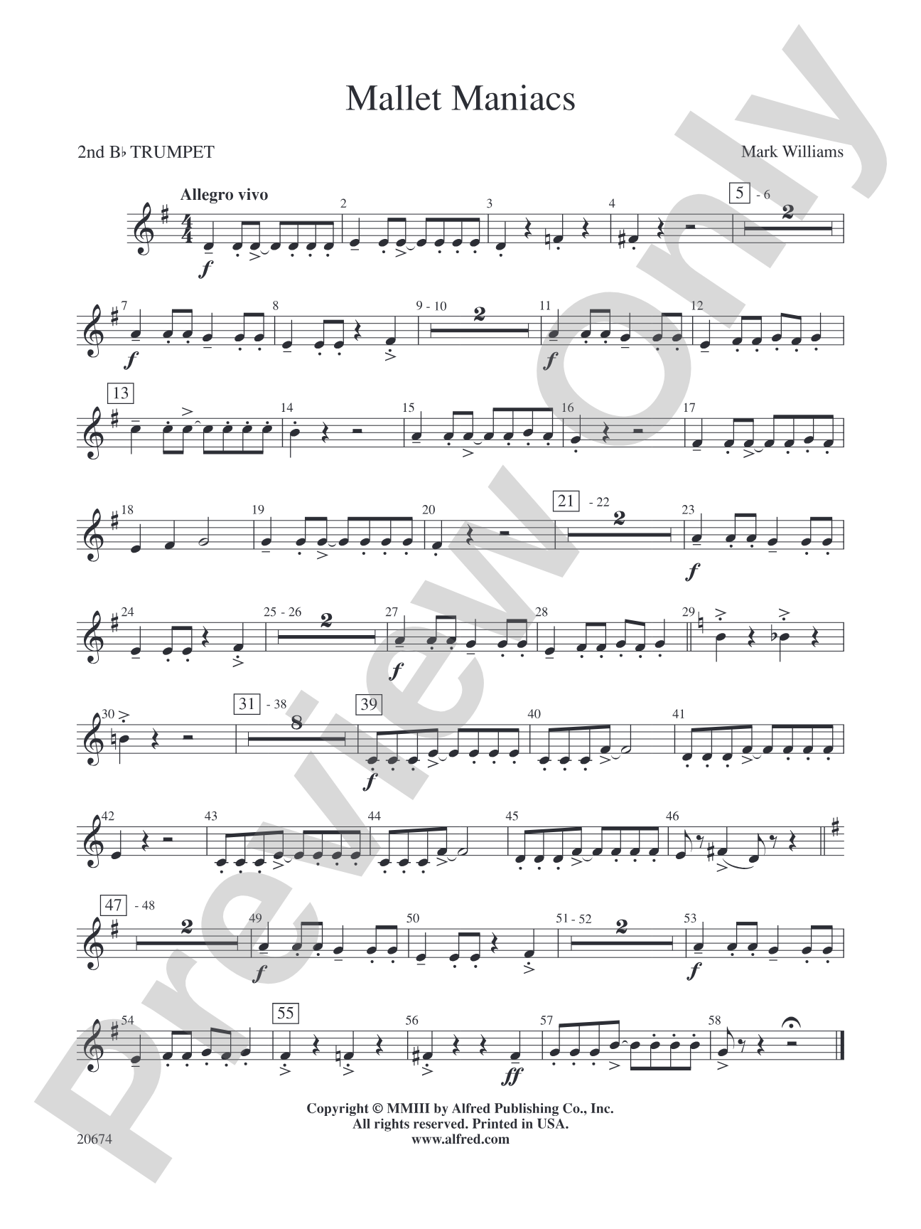 Mallet Maniacs: 2nd B-flat Trumpet