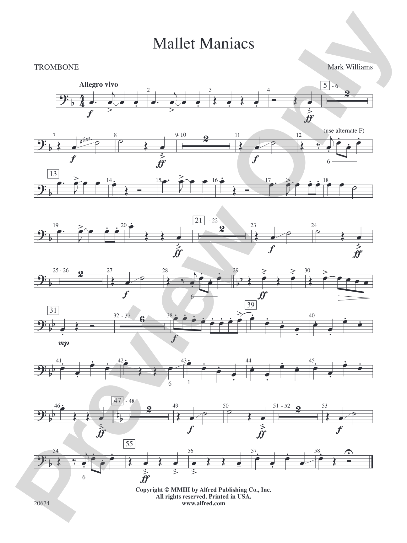 Mallet Maniacs: 1st Trombone
