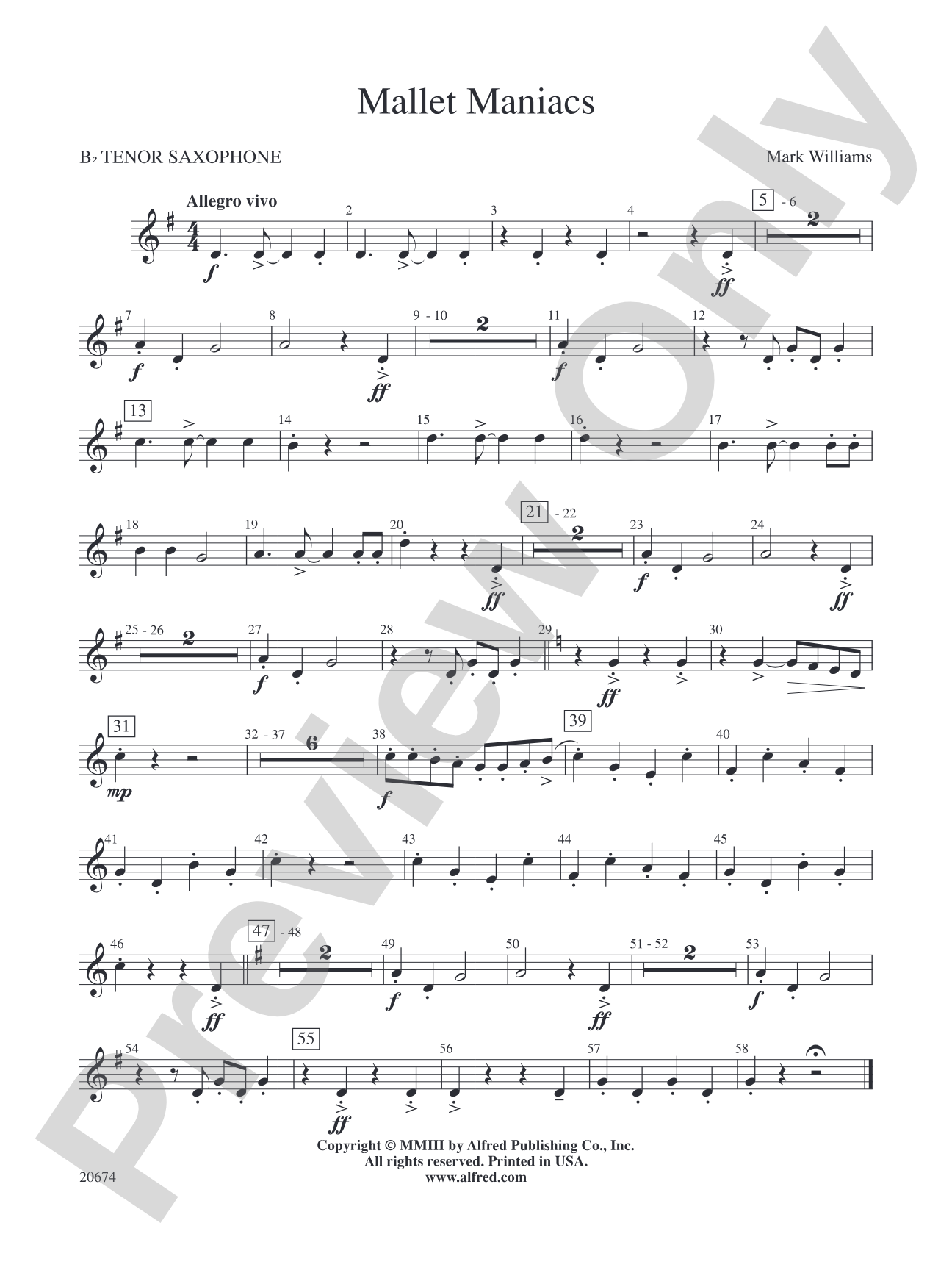 Mallet Maniacs: B-flat Tenor Saxophone