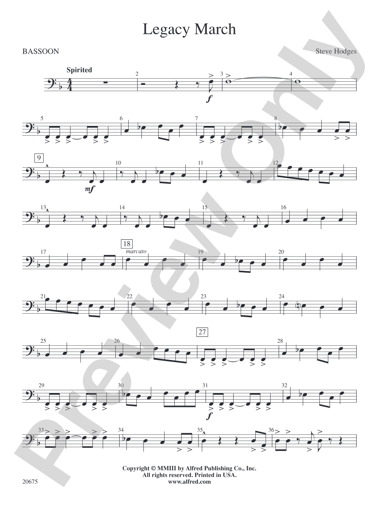 Legacy March: Bassoon