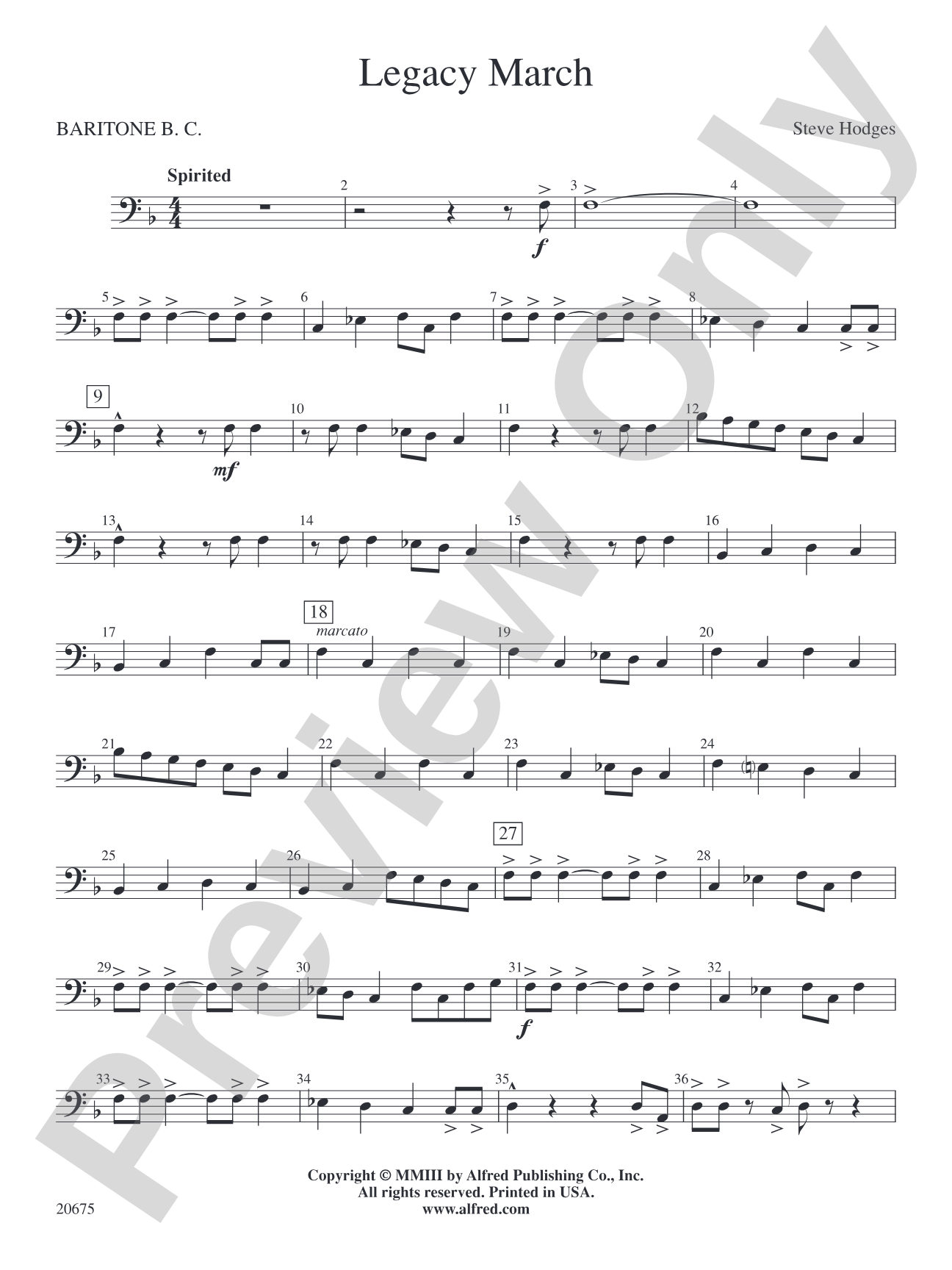 Legacy March: Baritone B.C.