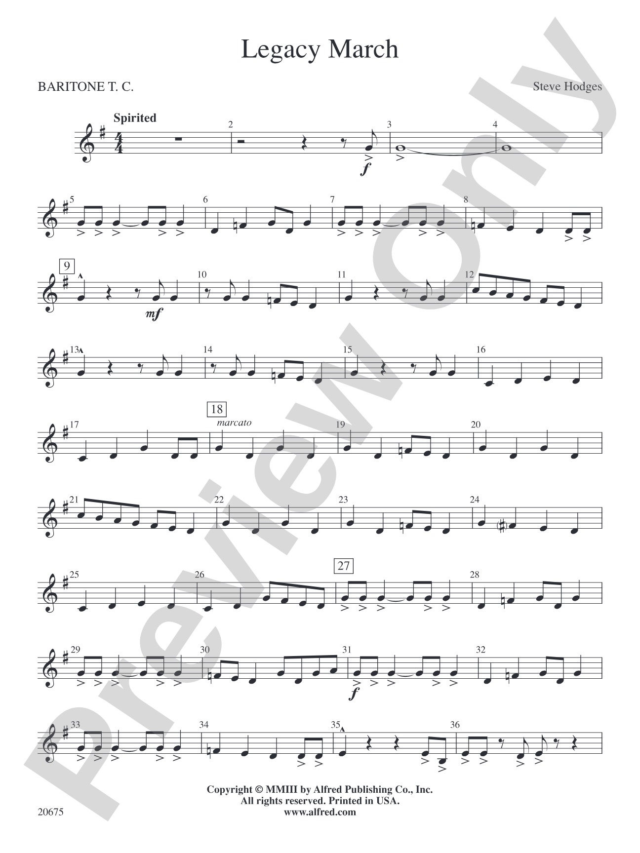 Legacy March: Baritone T.C.