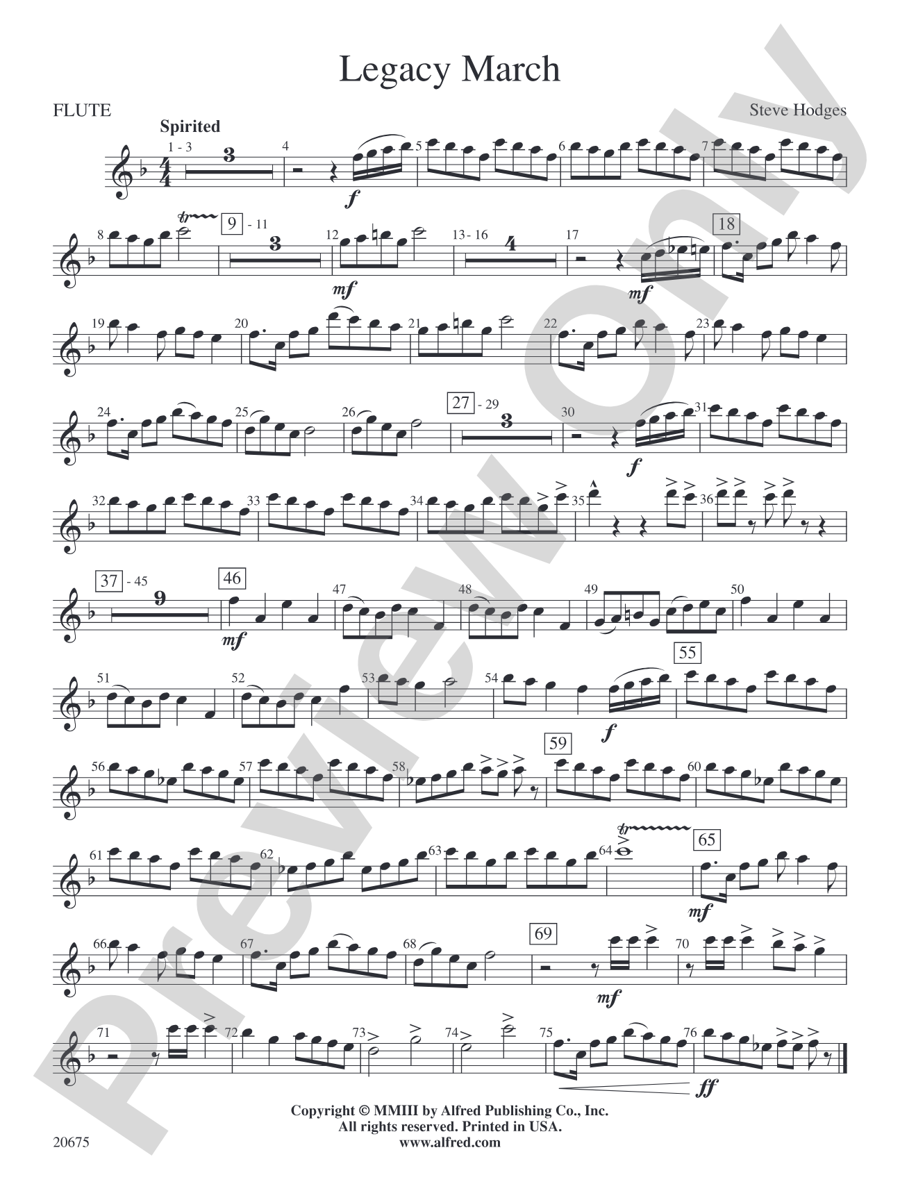 Legacy March: Flute