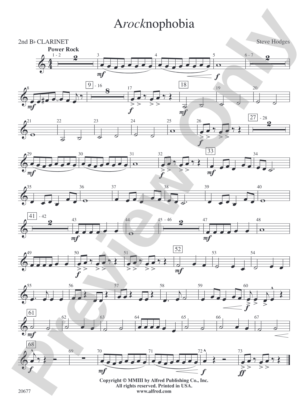 Arocknophobia: 2nd B-flat Clarinet