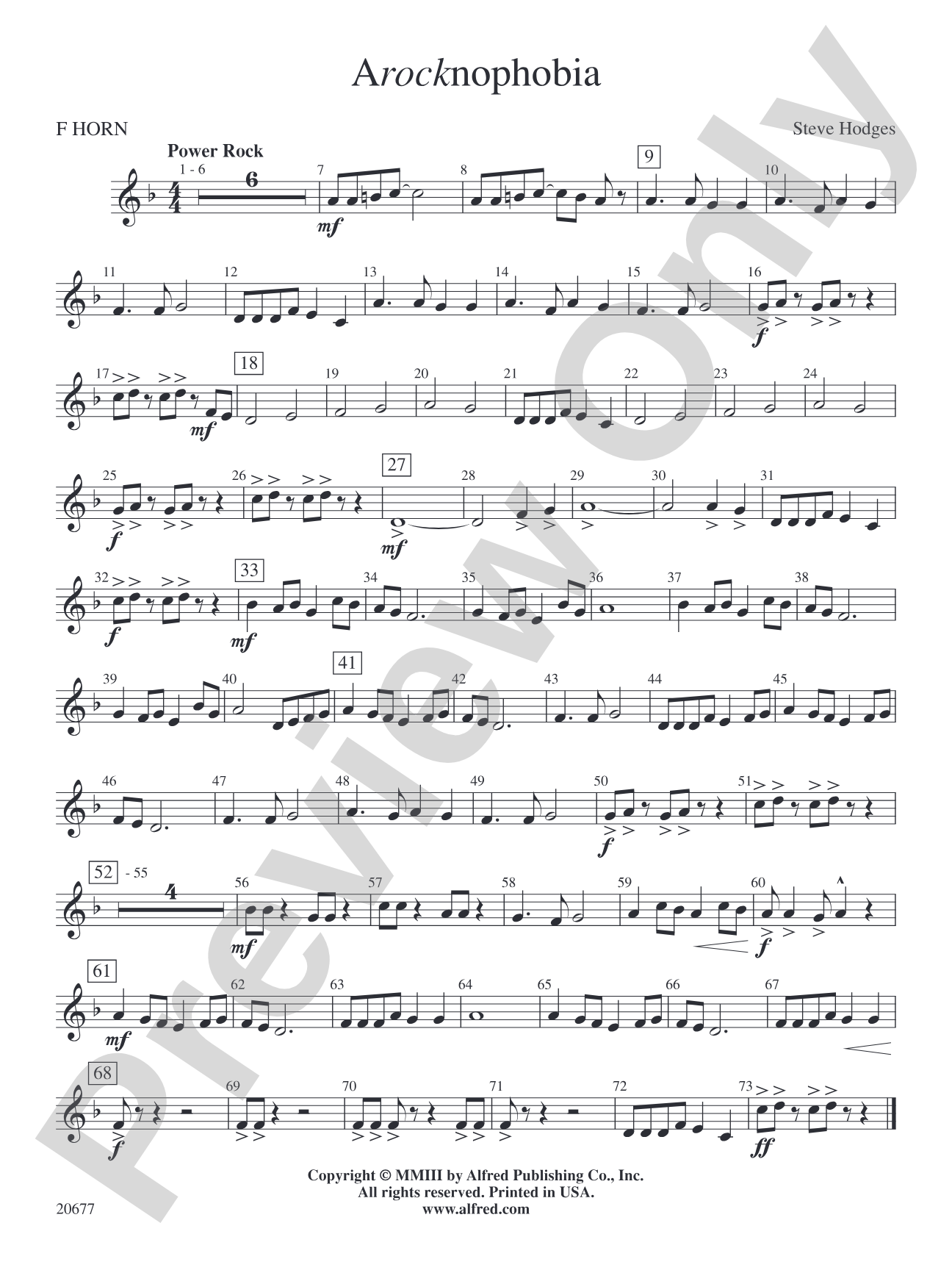 Arocknophobia: 1st F Horn
