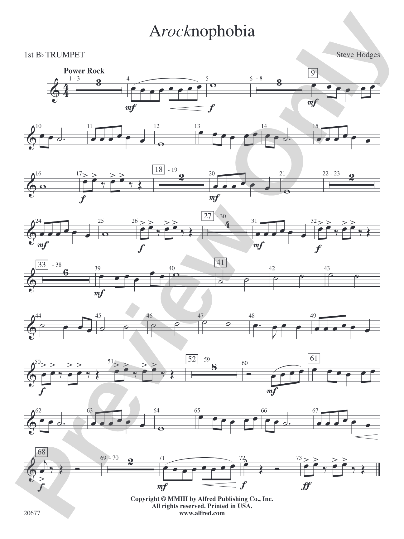 Arocknophobia: 1st B-flat Trumpet