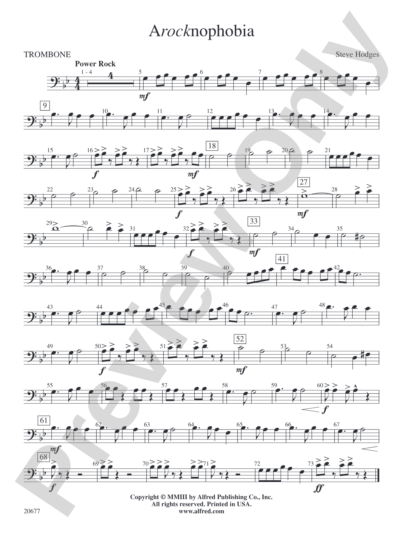 Arocknophobia: 1st Trombone