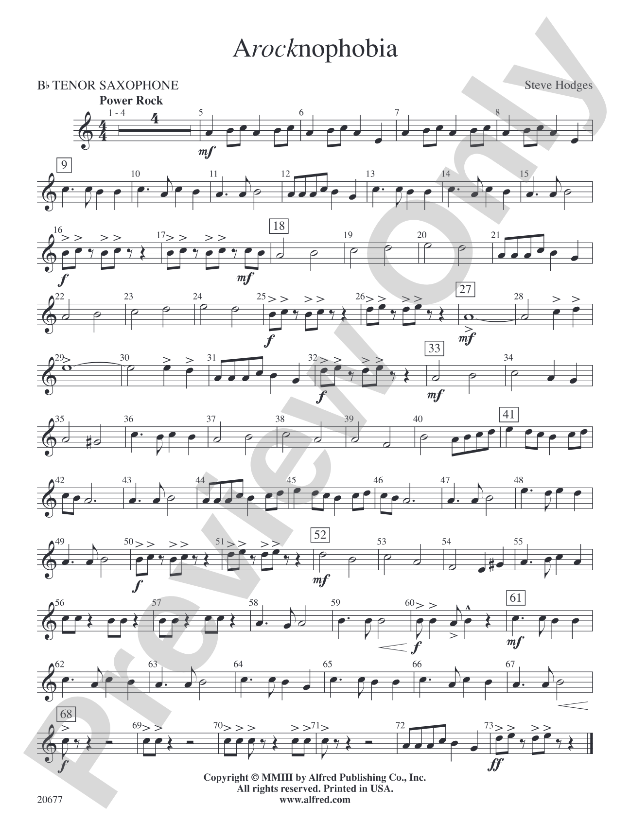 Arocknophobia: B-flat Tenor Saxophone