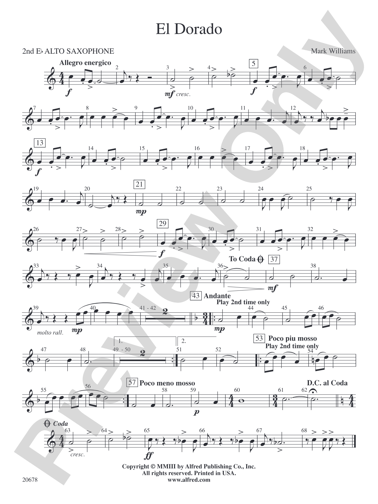 El Dorado: 2nd E-flat Alto Saxophone